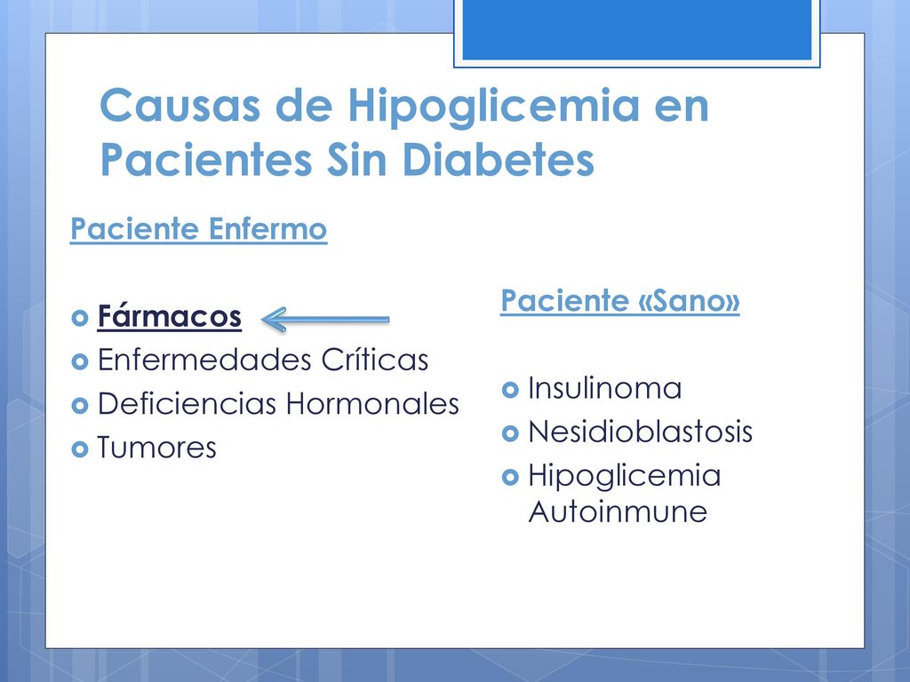 causas de hipoglucemia en diabetes